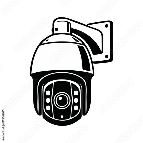 CCTV camera vector icon silhouette
