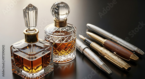 perfume bottle and perfume