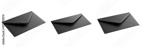 Canvas-taulu Professional Black Envelope Mockup Set – Perspective View of Luxury Stationery f