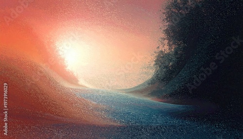 Majestätische Welle bei Sonnenuntergang mit dramatischem Lichtspiel und intensiven Farben, die die Kraft des Ozeans symbolisiert.