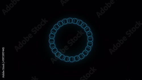 Futuristic Circular Node Animation with Digital Network Ring, Minimal Loading Interface Loop
