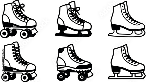 Roller skates and ice skates collection