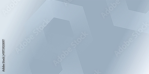 Abstract hexagon lines on gray background. Geometric stripe line art