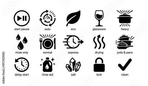 Dishwasher symbols: functions and settings for optimal dishwashing