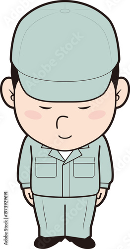 お辞儀する男性工場長