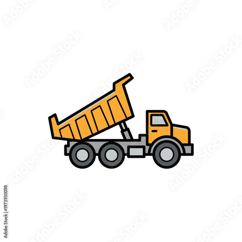 Dump truck construction vehicle icon