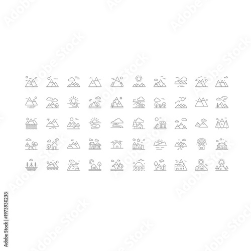 Set of small landscape nature icons