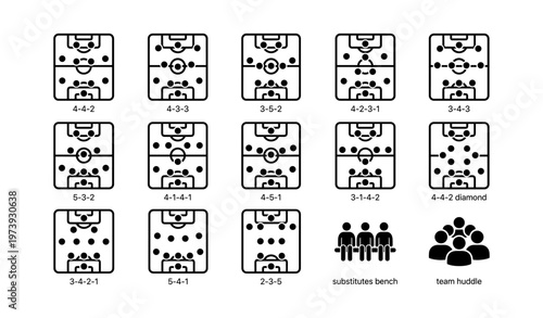 Soccer formation tactics: diagram of common football team strategies