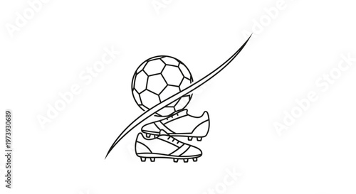 No Soccer Icon: Football Ball and Cleats Crossed Out with Slash