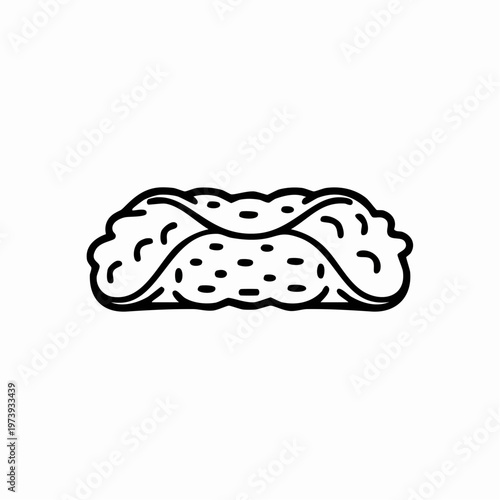 Black silhouette illustration of domed building with bridge