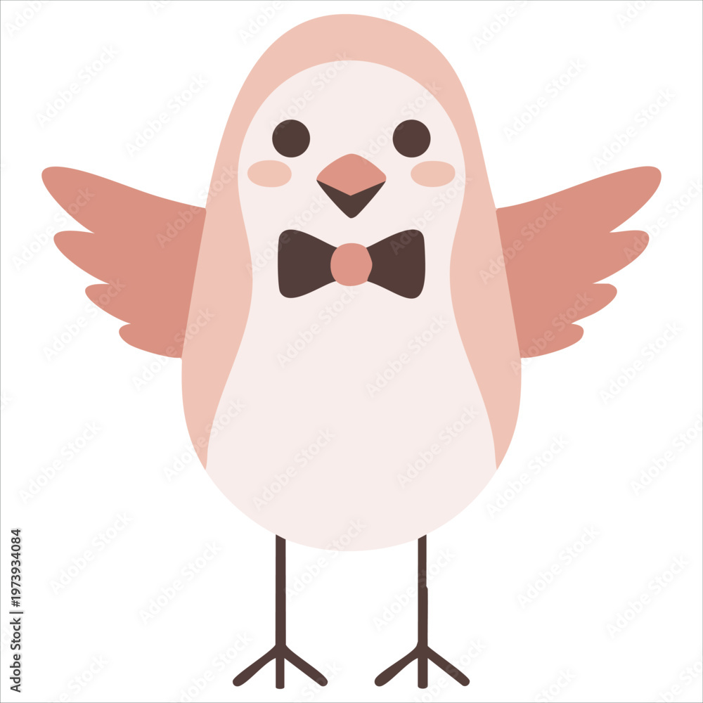 Obraz premium Adorable Crested Bird Flat Vector Illustration For Fabric Printing And Sticker Designs