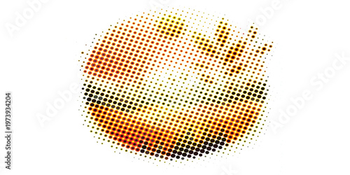 Abstract Halftone Pattern of Food Items.