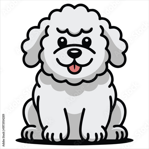 Adorable Fluffy Dog Breed Sitting Happily Vector Illustration For Animal Lovers Graphics