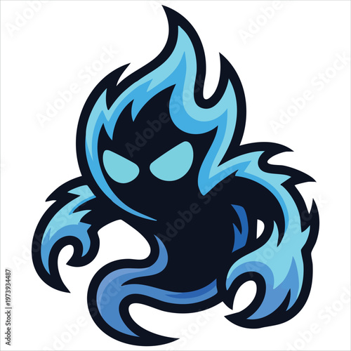 Game Fire Mascot Esport Logo Design Featuring Aggressive Flame Devil Character Vector Art