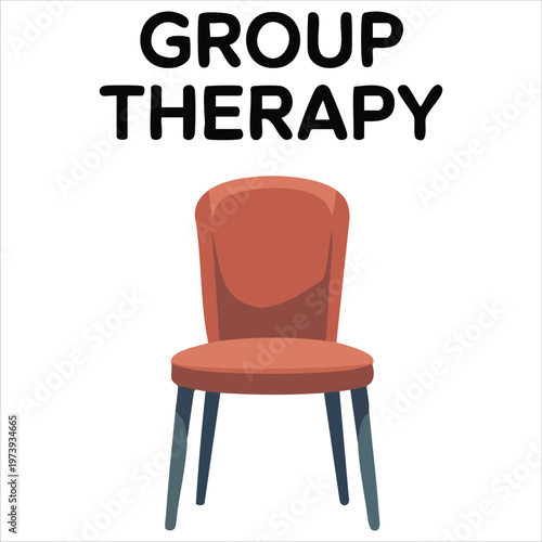 Psychology Group Therapy Hand Drawn Chairs Arranged In Circle Flat Vector Illustration
