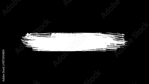 Abstract animation of white paint splashing on a black background. Paint the white brush background and your text with an alpha channel.