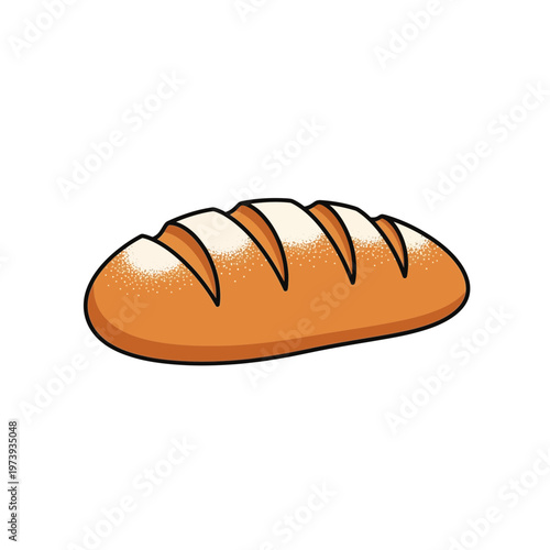 Artisanal loaf of crusty bread graphic