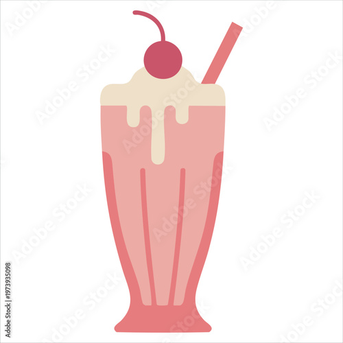Colorful Fruit Drink In Clear Cup Vector Illustration For Juice Bar Menus