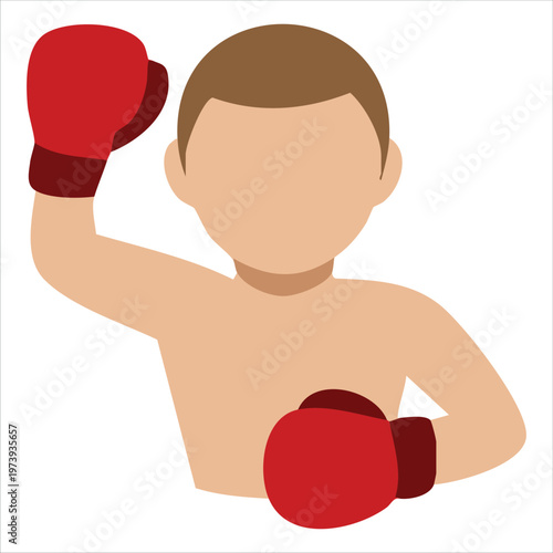 Boxer Punching Fist Up The Air With Sunburst In Background Vector Illustration