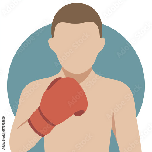 Boxer Punching Fist Up The Air With Sunburst In Background Vector Illustration