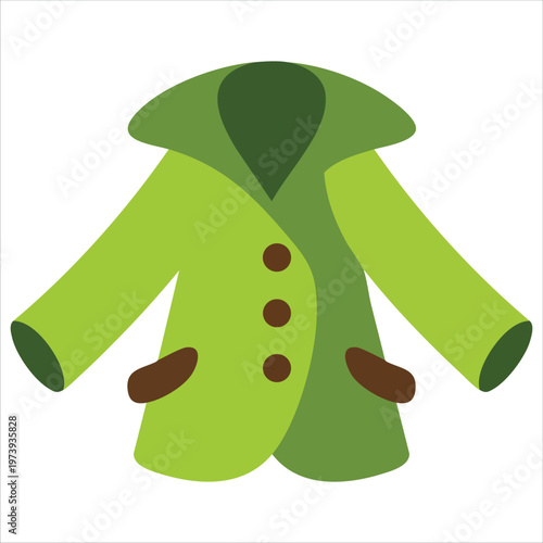 Coat Vector Illustration Simple Coat Icon Emoji Design For Clothing And Fashion Graphics