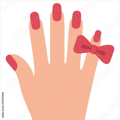 Woman Hand With Red Fingernails Gift Certificate For A Nail Salon Vector Illustration