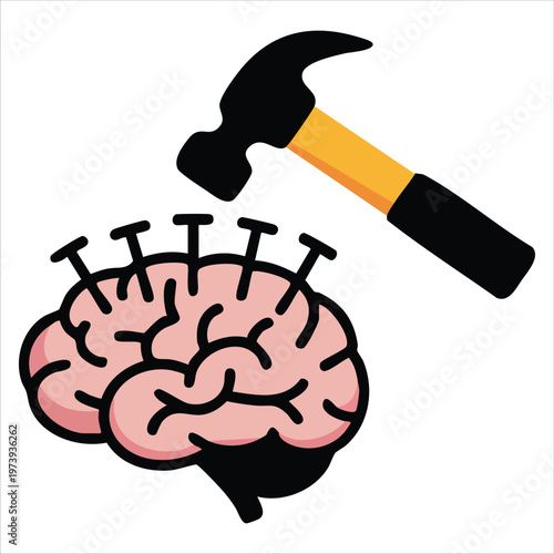 Mental Pressure And Thought Pattern Manipulation Flat Vector Art For Psychology Graphics