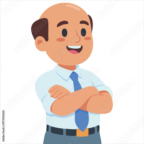 Happy Smiling Bald Man Bald Head Is Not Reason For Inferiority Complex Vector