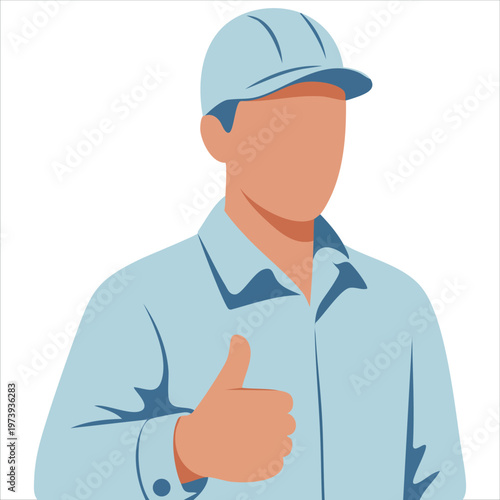 Illustration Of A Working Person In Work Clothes Vector For Labor And Occupation Graphics