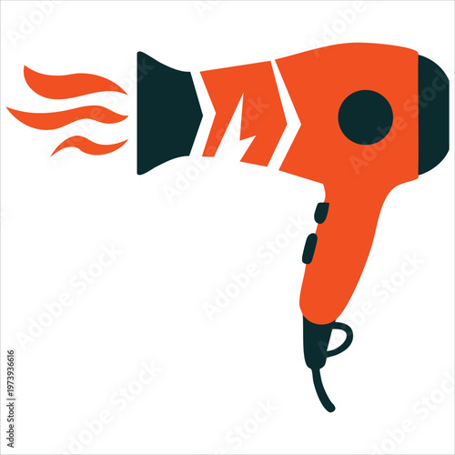 Burning Hair Styling Tool Repair Concept Flat Vector Art For Consumer Electronics Graphics