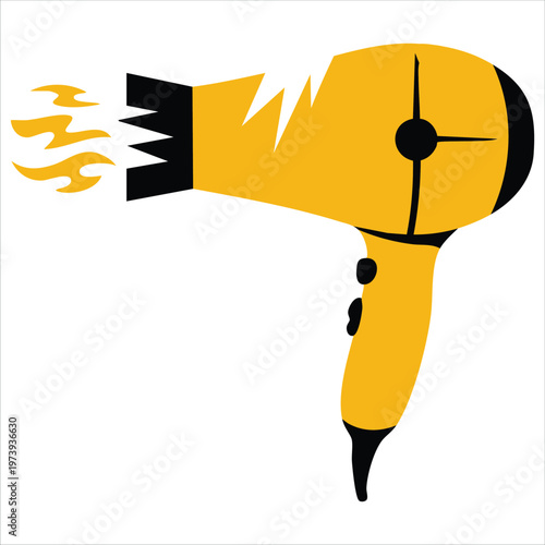Broken Hair Dryer Household Appliances Support Service Damaged Home Appliance Vector Illustration