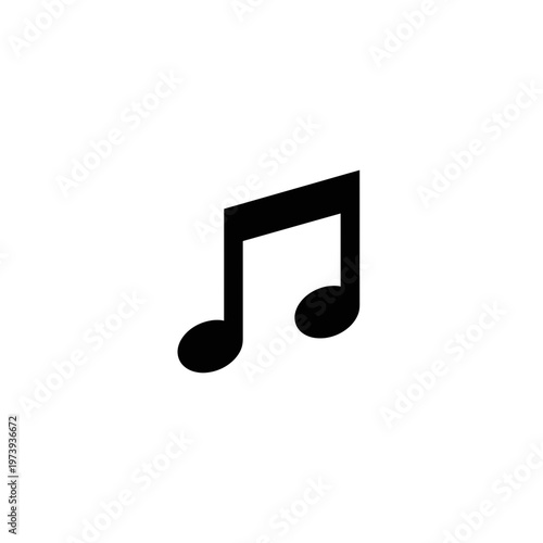 Black eighth note musical symbol with a clean, isolated graphic of a black
