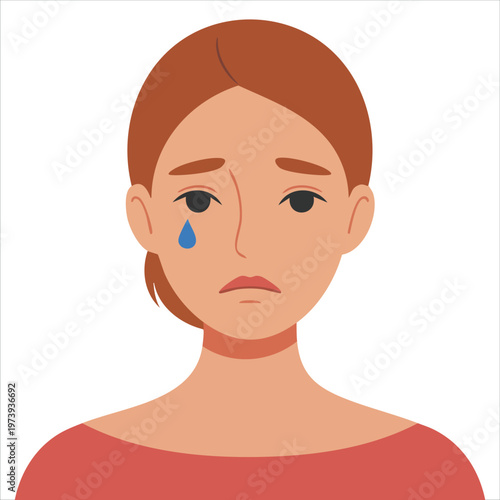 It Is An Illustration Of A Sad Woman Vector For Emotion And Psychology Graphics