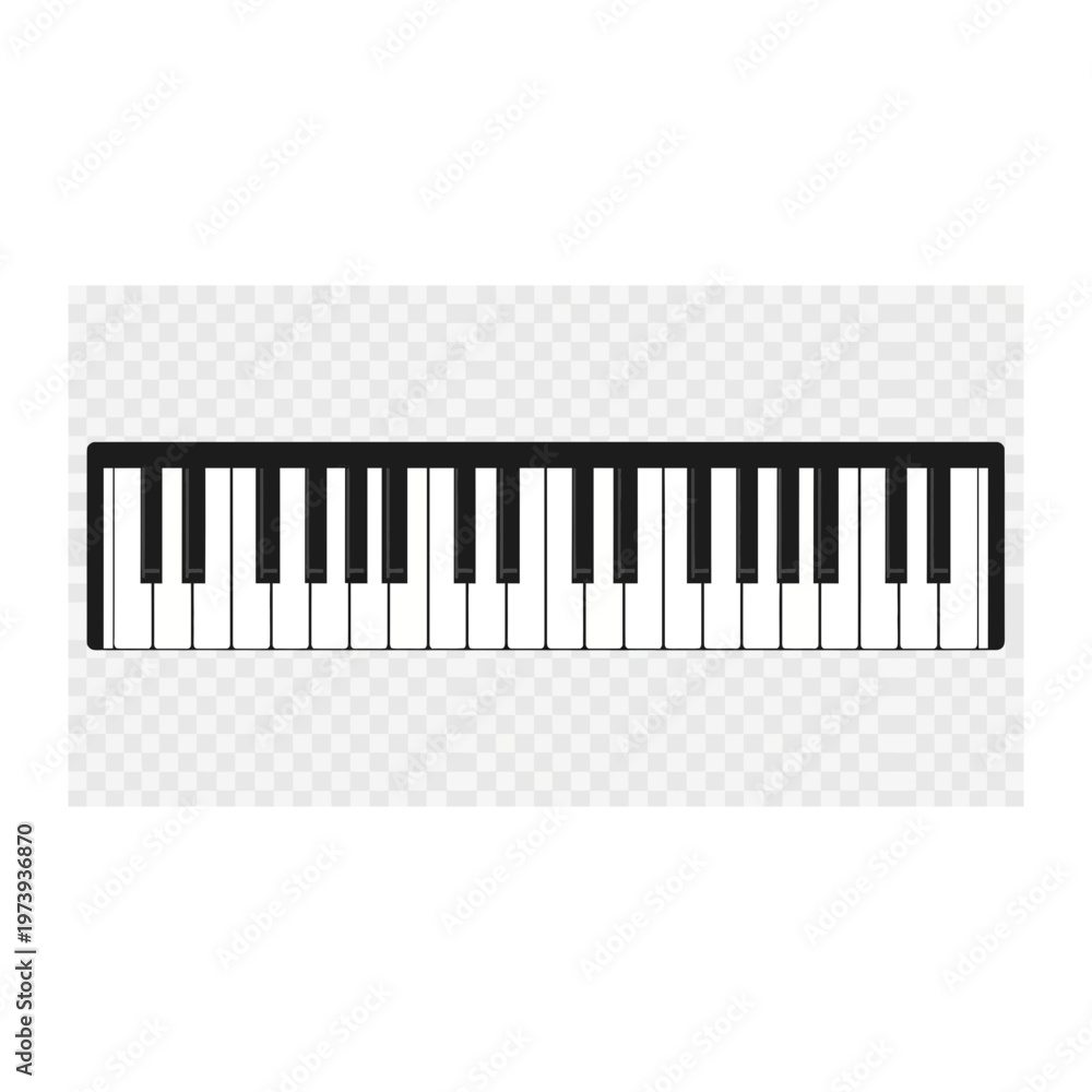 Fototapeta premium Black and white piano keyboard illustration
