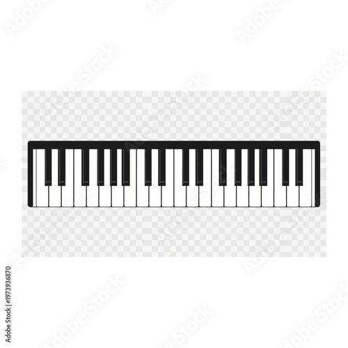 Black and white piano keyboard illustration