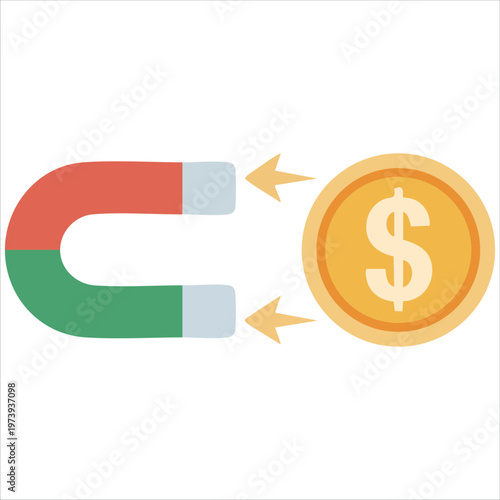 Contemporary Visual Representation of a Magnetic Field Device Showing Attractive Force