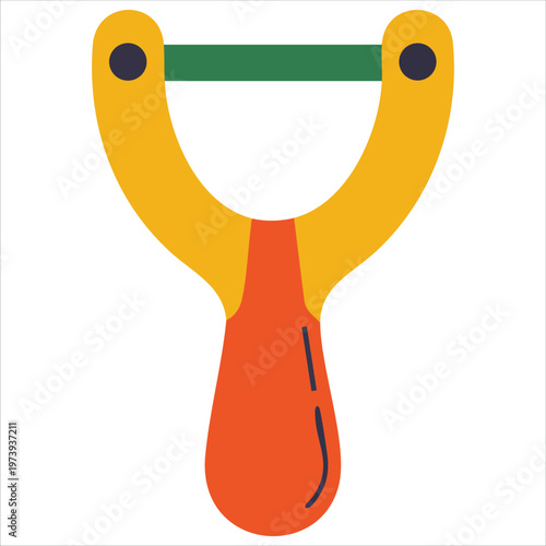 Ready to Use Three Dimensional Graphic of a Simple Slingshot Toy Design