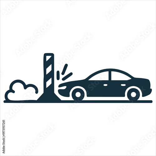 Editable Graphical Design Depicting Vehicle Collision for Accident Insurance Concepts