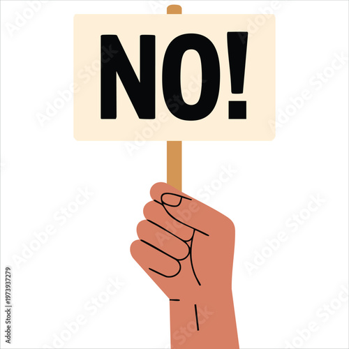 Person Holding Protest Placard Featuring Declining Option Message for Decision Making