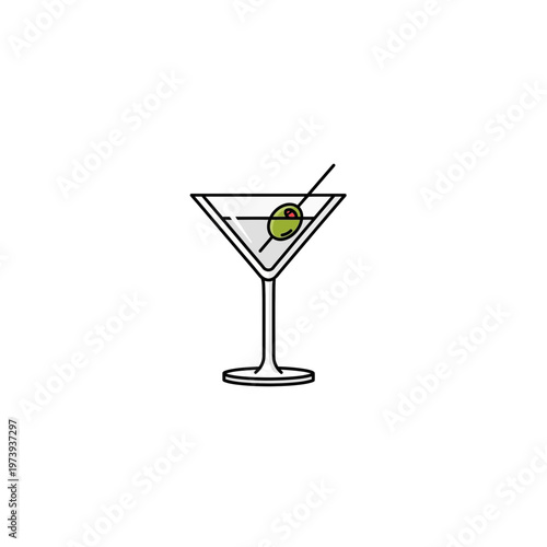 Icon of a martini glass with olive