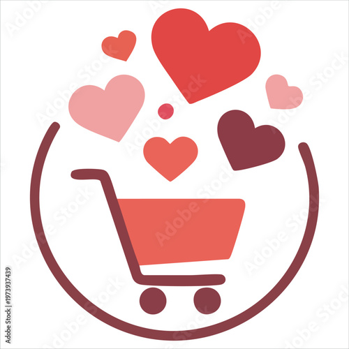 Retail Container Featuring Love Symbols Perfect for Ecommerce Platform User Interfaces