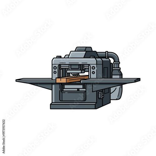 Stationary heavy duty wood planer