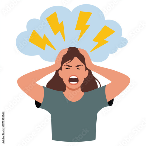 Female Character Displaying Intense Emotional Distress with Open Mouth Screaming