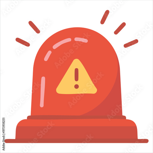 Visual Warning Element Displaying Flashing Red Light for Emergency Response Scenarios