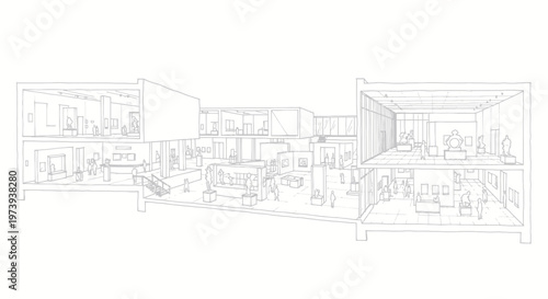 Detailed Architectural Drawing of a Modern Building Complex.