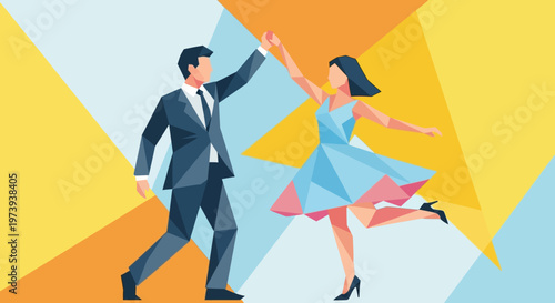 Man and woman dancing together socially.