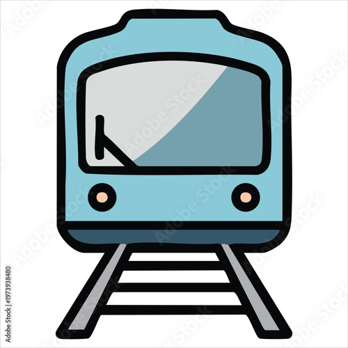 Doodle Style Graphic Showing Locomotive Train for Travel and Transit Concepts