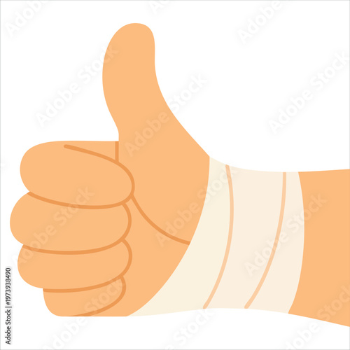 Healthcare Graphic Depicting Fractured Arm Wrapped in Protective Bandage Support