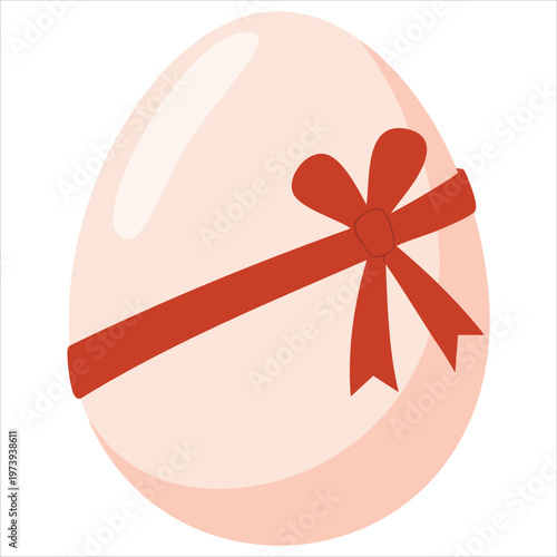 Hand Rendered Icon of Decorated Shell for Spring Holiday Celebration Concepts