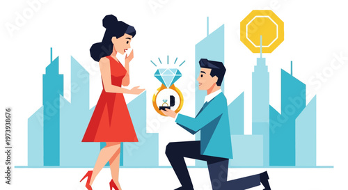 Man Proposing to a Woman.